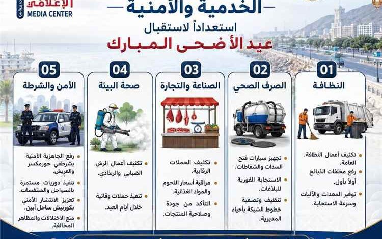 مدير عام خورمكسر يوجّه برفع الجاهزية الخدمية والأمنية استعداداً لاستقبال عيد الأضحى المبارك