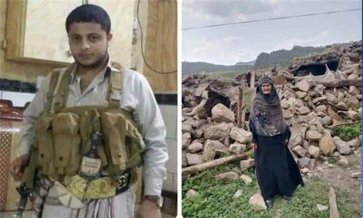 مسلحون حوثيون يهدمون منزل امرأة معمرة في العدين محافظة إب