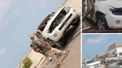 نجاة قائد لواء بالحاف العميد خالد السليماني من حادث مروري مروع برضوم