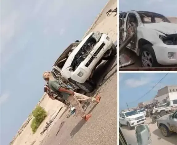 نجاة قائد لواء بالحاف العميد خالد السليماني من حادث مروري مروع برضوم