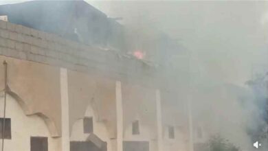 نشوب حريق بالشيخ عثمان