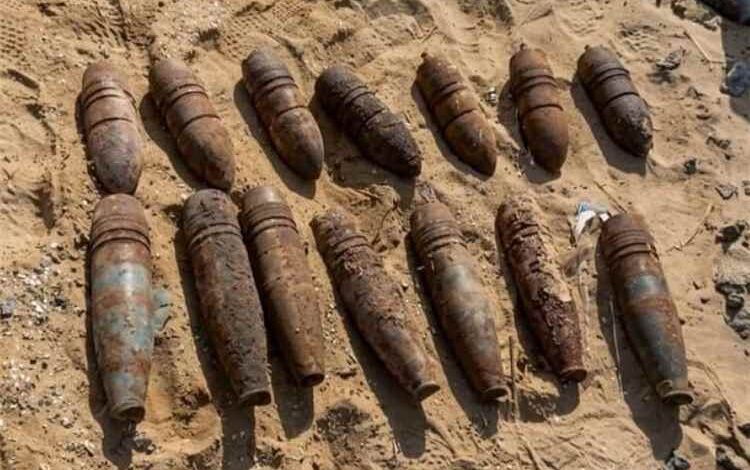"مسام" يعلن العثور على 30 قذيفة من مخلفات الحرب بمنطقة صلاح الدين بعدن