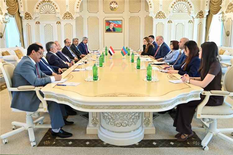 البركاني يلتقي رئيسة المجلس الوطني الأذربيجاني ويشارك باجتماعات مؤتمر اتحاد مجالس الدول الأعضاء في باكو