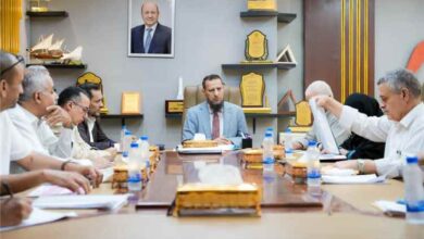 المحافظ شيخ يرأس اجتماعاً لمناقشة عدد من المشاريع في قطاعات المياه والأشغال والكهرباء وتطوير الجانبين المالي والإداري