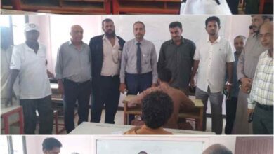 الوكيلان الجنيدي والسعدي يدشنان الامتحانات النهائية للشهادة الثانوية العامة بمحافظة أبين