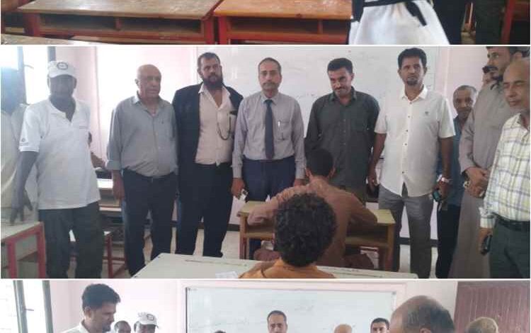 الوكيلان الجنيدي والسعدي يدشنان الامتحانات النهائية للشهادة الثانوية العامة بمحافظة أبين