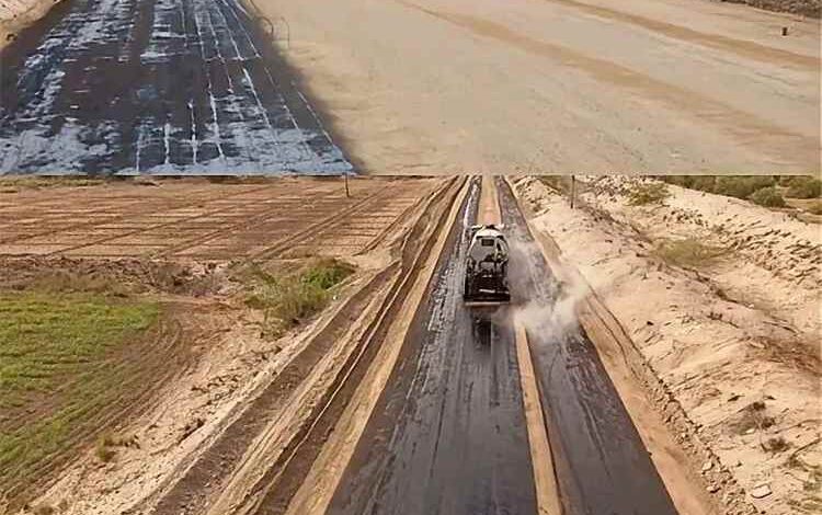 بدء أعمال رش مادة (MC) التمهيدية لمشروع طريق "جعار - باتيس"