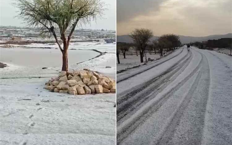 بينما تلتهب أوروبا بالحر.. محافظة يمنية تستقبل عاصفة برد كثيفة
