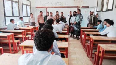 تدشين امتحانات الثانوية العامة بيافع سرار في مجمع الفقيد السنيدي.