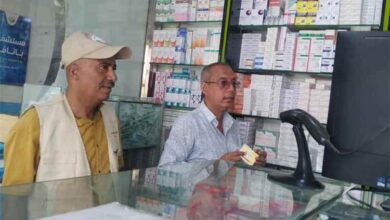 تواصل الحملة المشتركة لـ "صناعة وصحة عدن" وتشديد الرقابة على الصيدليات في مديرية الشيخ عثمان