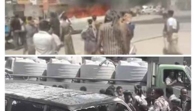 حريق مفاجئ يلتهم حافلة ركاب في عزان بشبوة