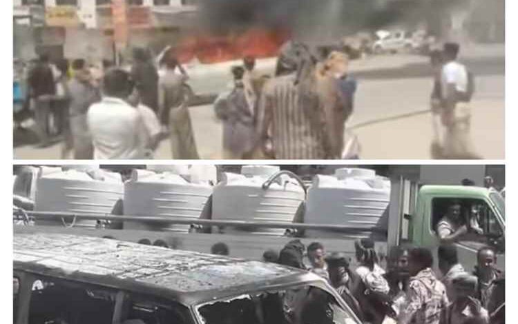 حريق مفاجئ يلتهم حافلة ركاب في عزان بشبوة