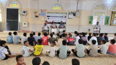 رئيس حزب الرشاد اليمني فرع أبين  يتفقد المخيم الصيفي بمركز أم سلمة بخنفر