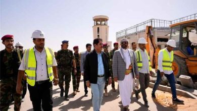 عضو مجلس القيادة العرادة يتفقد سير الأعمال الإنشائية في مطار مأرب الدولي