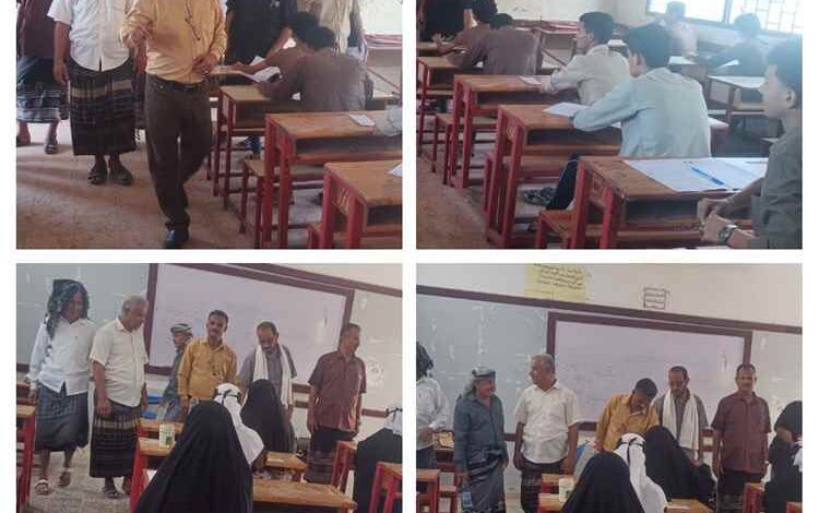 مدير إدارة التربية بردفان يدشن الامتحانات الوزارية لمدارس المديرية