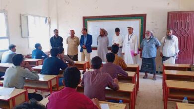 مدير تربية ميفعة يثمن الزيارة الميدانية لمدير عام تربية المحافظة الأستاذ سالم حنش