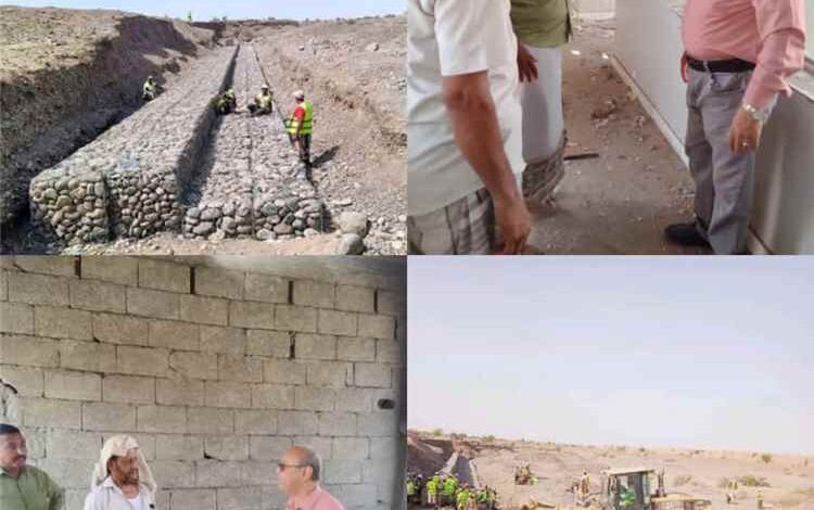 مدير عام تبن يتفقد مشروع الحماية من السيول بجول اليماني وأعمال توسعة مدرسة الشهيد منصور بالنوبة