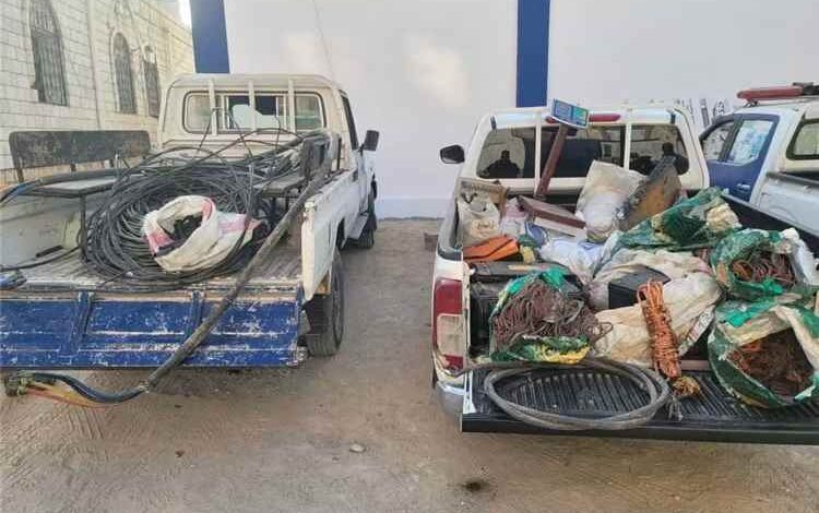 مركز أمن فُوّة يطيح بمجموعة متخصصة في سرقة كابلات الكهرباء ويضبط متورطين في شراء المسروقات