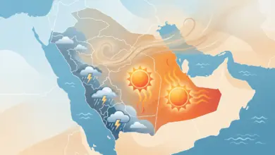 أمطار غزيرة وسيول على جازان وعسير.. وحرارة مرتفعة بالشرقية