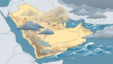 "الأرصاد": أمطار غزيرة ورياح مثيرة للأتربة وتدنٍ للرؤية على عدة مناطق الخميس