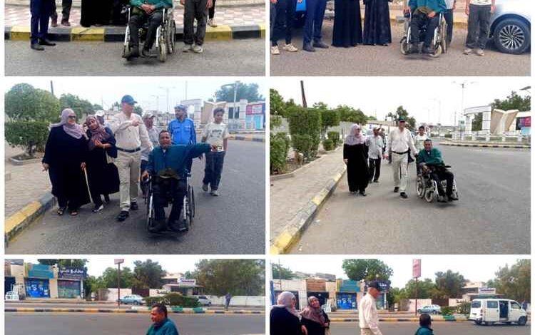 العميد الشاؤوش ينفذ نزولا ميدانيا لتحديد مسار الممرات الآمنة لذوي الإعاقة في مديرية خور مكسر