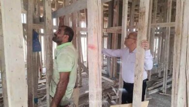 المهندس هود بغازي يتفقد الأعمال الإنشائية بالدور الثاني لإنهاء أزمة ضيق مبنى المديرية