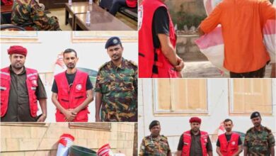 الهلال الأحمر بالمهرة يوزّع مساعدات إيوائية وصحية على السجن المركزي