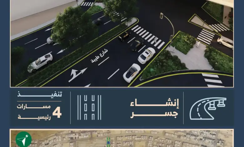 الهيئة الملكية تطلق أعمال جسر تقاطع الطائف وطيبة وترفع طاقة المحور إلى 200 ألف مركبة يوميًا