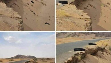 انهيار في أطراف خط بيحان - بعسيلان يهدد سلامة المسافرين