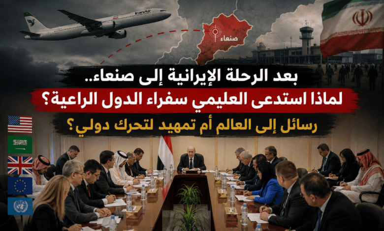 بعد الرحلة الإيرانية إلى صنعاء.. لماذا استدعى العليمي سفراء الدول الراعية؟ رسائل إلى العالم أم تمهيد لتحرك دولي؟