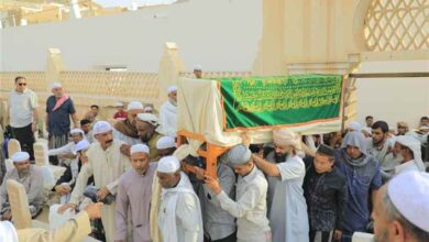 تشييع رسمي وشعبي لجثمان عضو مجلس الشورى الشيخ العلامة علي سالم بكير باغيثان بتريم