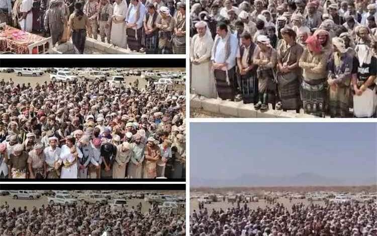 تشييع مهيب لجثمان الشيخ حسين بن صالح المحيقني في مرخة