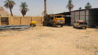 حفر بئر جديدة تابعة للمؤسسة المحلية للمياه والصرف الصحي بمديرية القطن