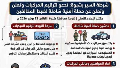 شرطة السير بشبوة: تدعو لترقيم المركبات وتعلن عن حملة أمنية شاملة لضبط المخالفين