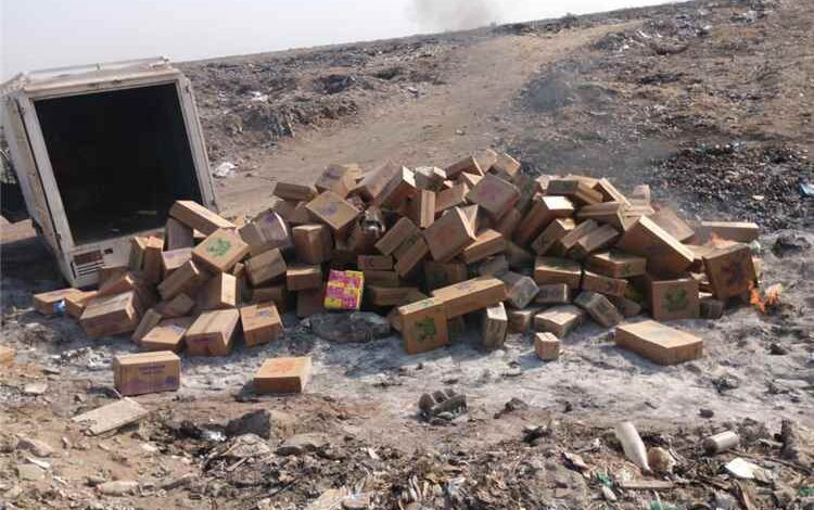 صحة البيئة بالمنصورة تتلف 4 أطنان من الأغذية والحلويات الفاسدة وتؤكد استمرار الحملات الرقابية