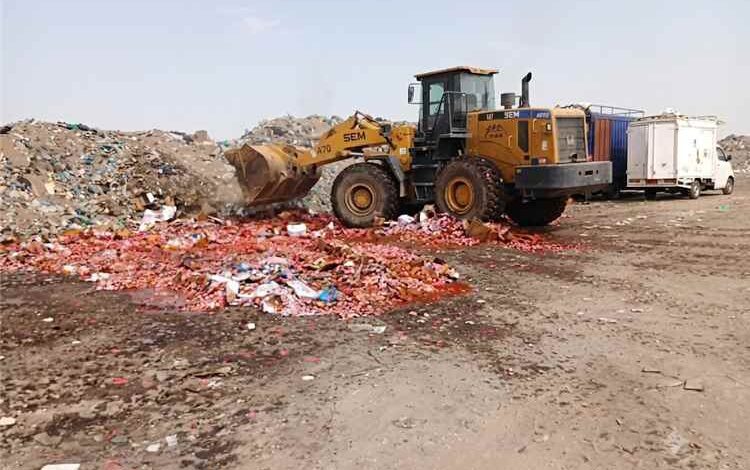 صحة بيئة المنصورة تتلف أربعة أطنان من المواد الغذائية وحلويات الأطفال غير الصالحة للاستهلاك