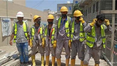 ضابط الانتراكشن ينفذ نزولًا هندسيًا لخزان حصاد مياه بمستشفى رصد العام بيافع