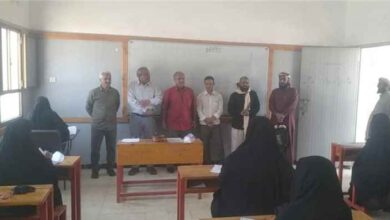 عمادة كلية يافع الجامعية تتفقد سير الإمتحانات النهائية  في شعبة رُصُد