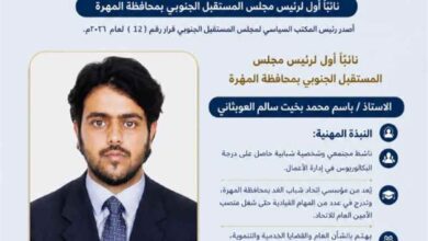 في إطار استكمال البناء المؤسسي.. مجلس المستقبل الجنوبي يعيد هيكلة قيادته في المهرة ويعزز تمثيلها في هيئاته العليا