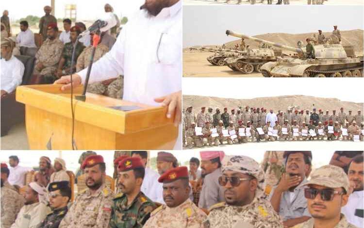 قوات درع الوطن تحتفل بتخرج دفعة من الدورة التدريبية على الدبابات في المهرة