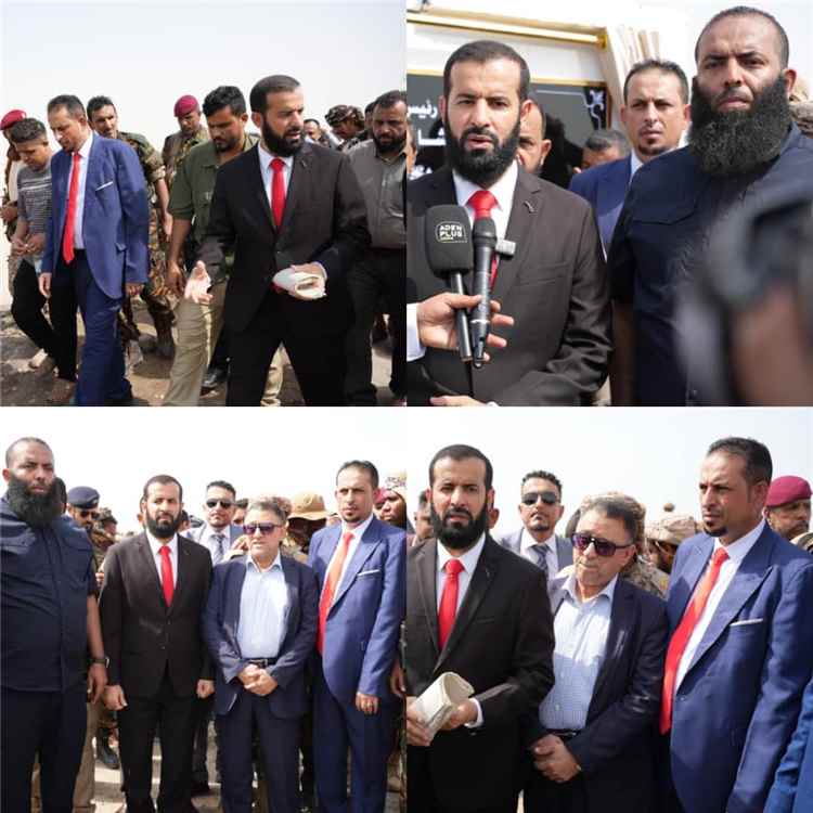محافظ أبين يضع حجر أساس تعويضات "العلم" ويعطي الأولوية للمواطن