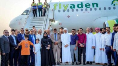 وصول طائرة " المعلا" الجديدة التابعة لشركة فلاي عدن إلى مطار عدن الدولي
