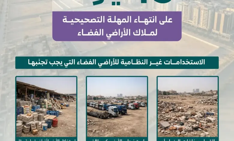 45 يوماً لتصحيح أوضاع الأراضي الفضاء قبل انتهاء المهلة في سبتمبر 2026