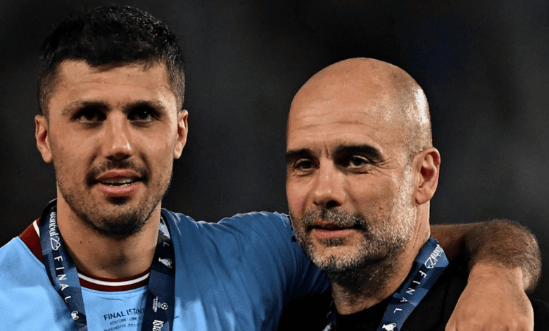بيب جوارديولا حسم وجهة رودري بين برشلونة وريال مدريد