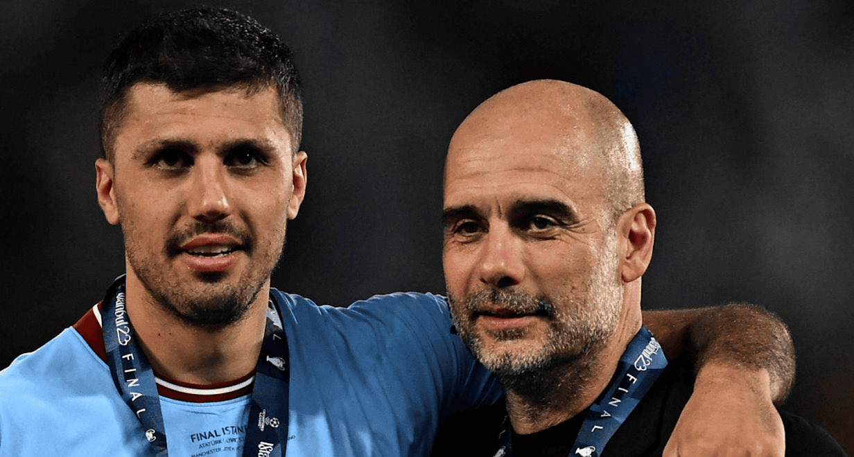 بيب جوارديولا حسم وجهة رودري بين برشلونة وريال مدريد