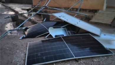 أضرار مادية جراء الأمطار والرياح في مركز صحي بمنطقة صنا برخية