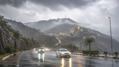 أمطار رعدية غزيرة وسيول متوقعة في 7 مناطق