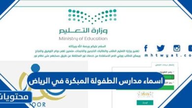 اسماء مدارس الطفولة المبكرة في الرياض 1445
