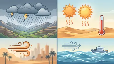 الأرصاد: أمطار رعدية على مرتفعات الجنوب ورياح مثيرة للغبار في عدة مناطق