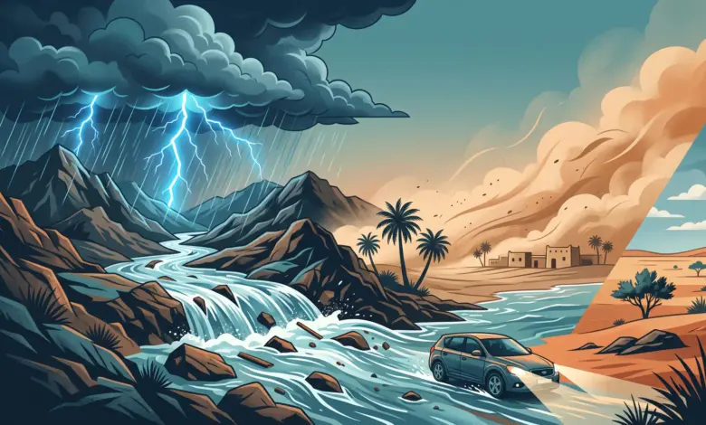 "الأرصاد" أمطار رعدية غزيرة وسيول متوقعة على جازان وعسير